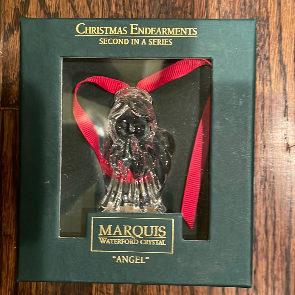 WATERFORD MARQUIS CRYSTAL ANGEL CHRISTMAS Ornament Endearments 2nd in Series New